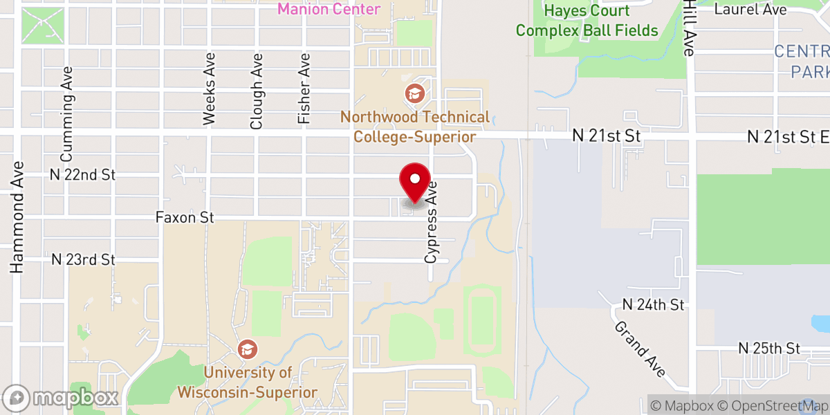 Map showing location of Rock Hill Community Church - Superior