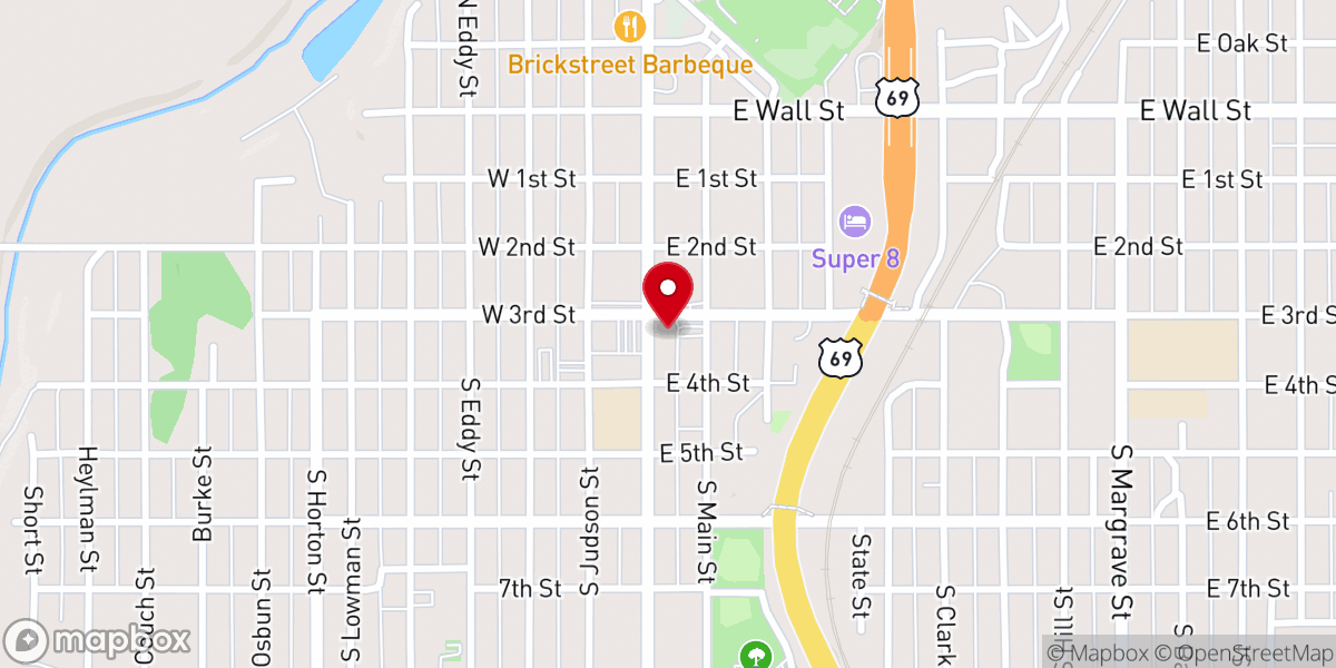 Map showing location of First United Methodist Church