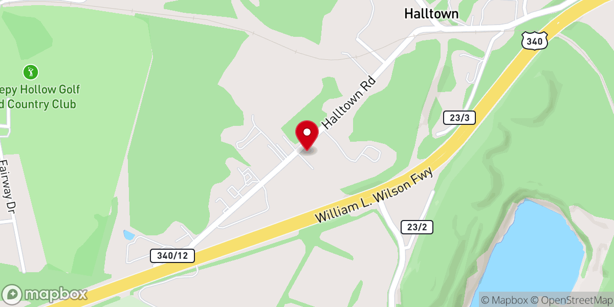 Map showing location of Halltown Memorial Chapel