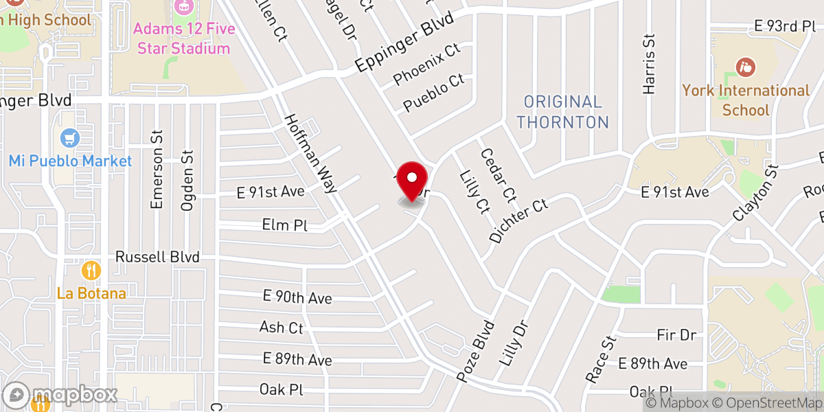 Map showing location of Mountain View Lutheran Church