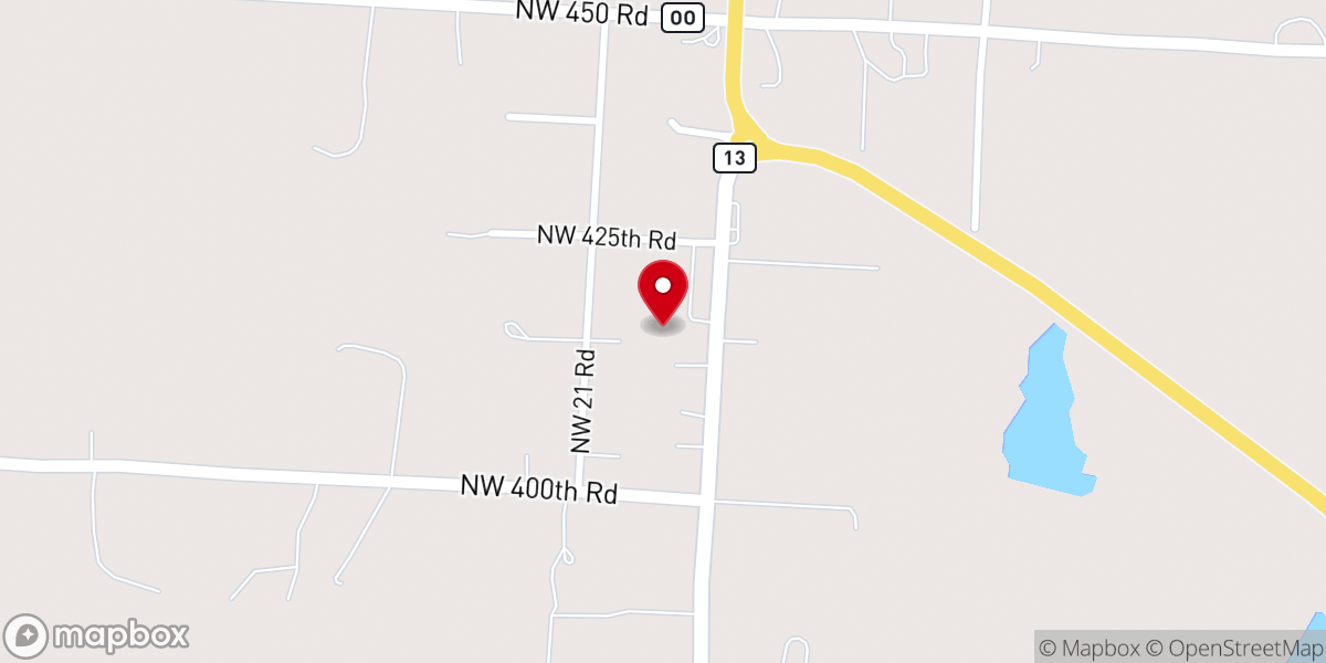 Map showing location of Bethel Baptist Church