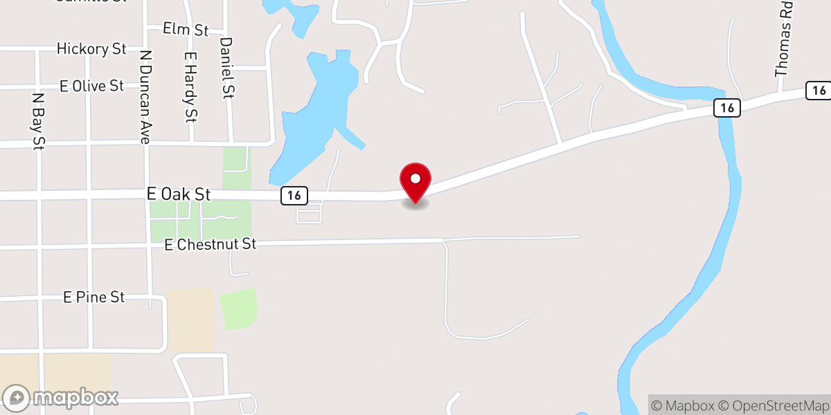 Map showing location of Amite Pentecostal Church