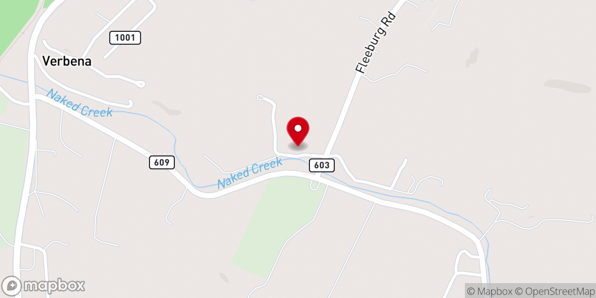Map showing location of Mt Zion Baptist Church