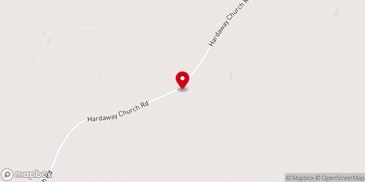 Map showing location of Hardaway Church