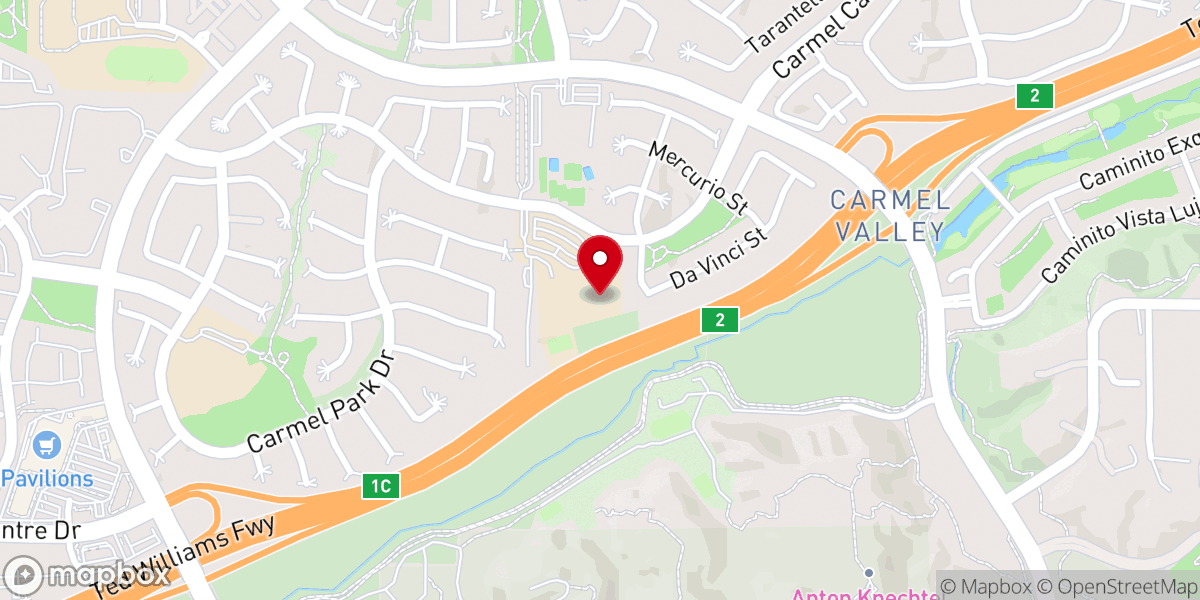 Map showing location of St. Therese of Carmel Catholic Church