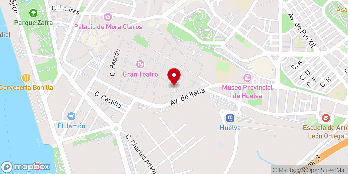 Map showing location of Convento de las Hermanas de la Cruz