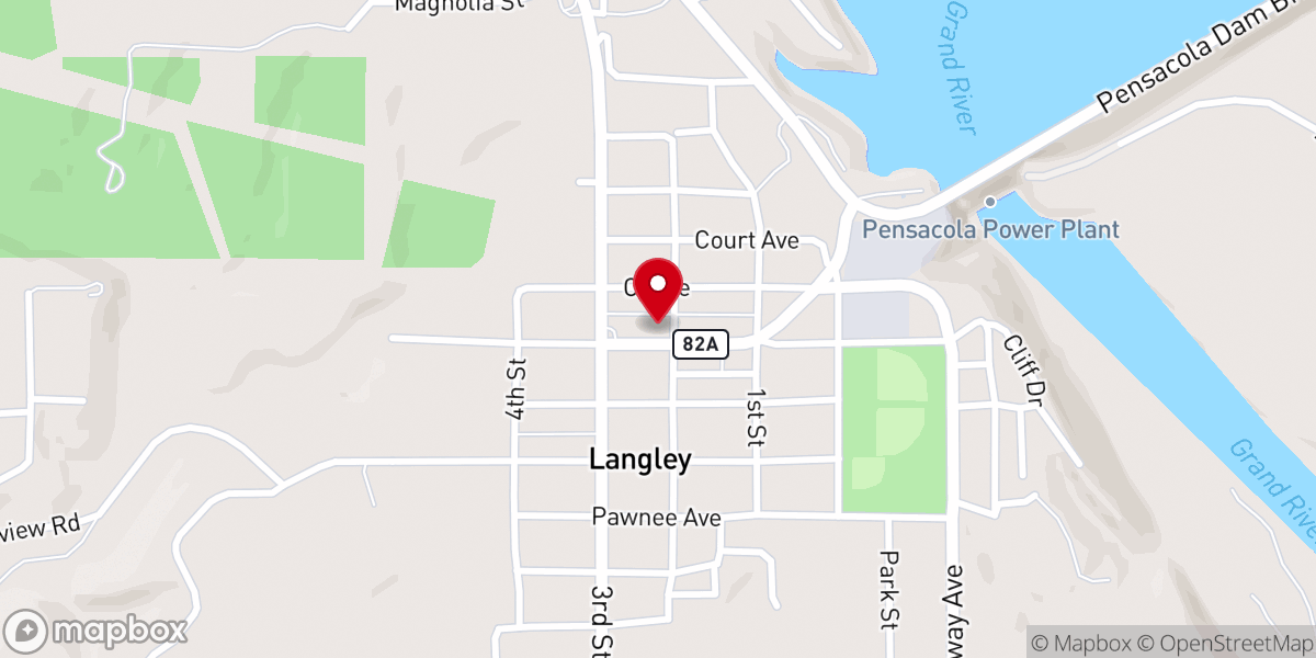 Map showing location of First Christian Church-Langley