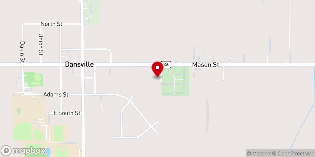 Map showing location of Dansville Baptist Church