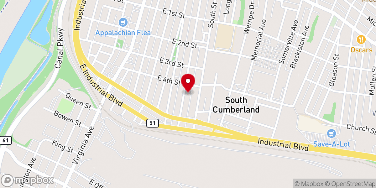 Map showing location of Calvary Chapel Cumberland