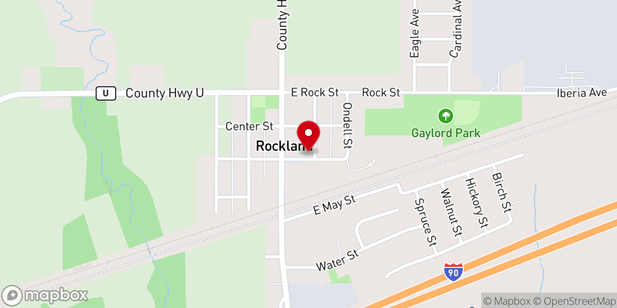 Map showing location of Rockland United Methodist Church