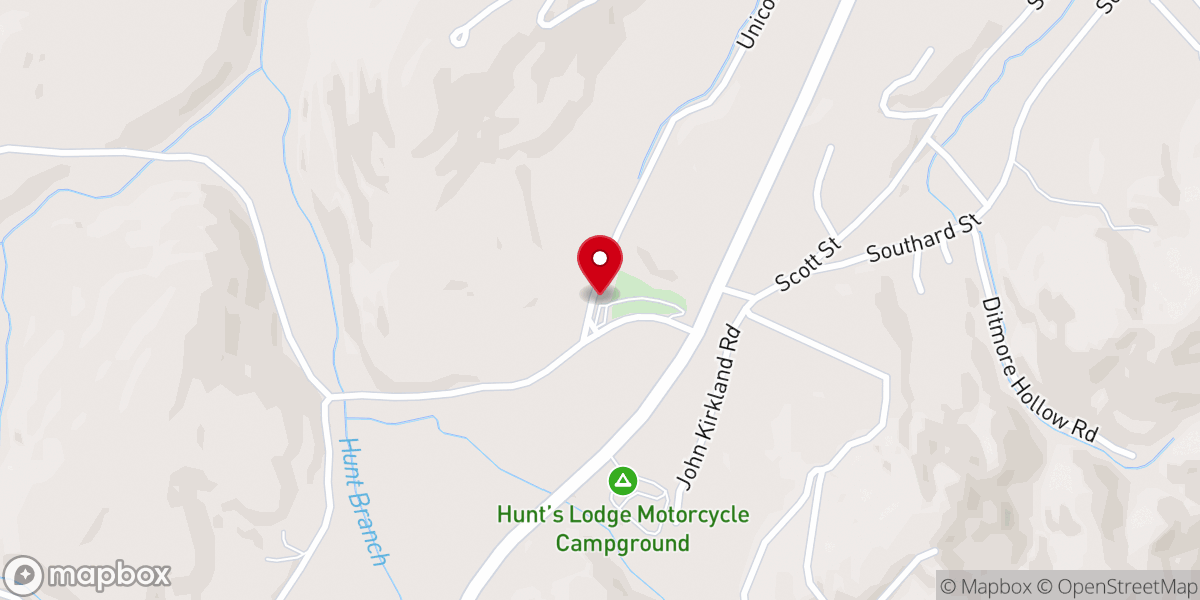 Map showing location of Unicoi Missionary Baptist Church