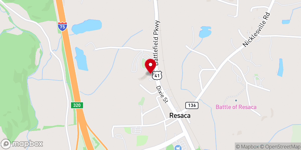 Map showing location of Resaca First Baptist Church