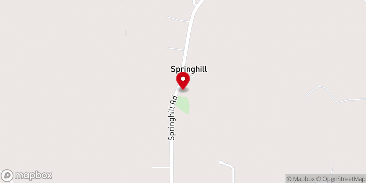 Map showing location of Spring Hill Baptist Church