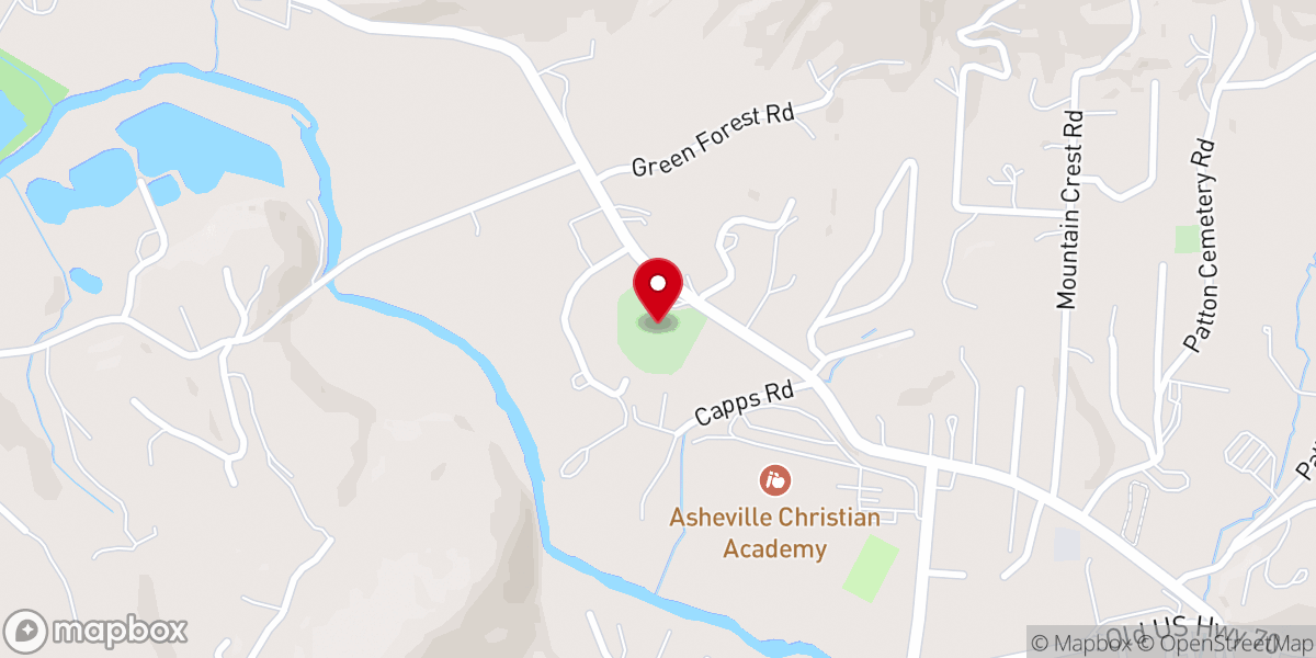 Map showing location of Swannanoa Church