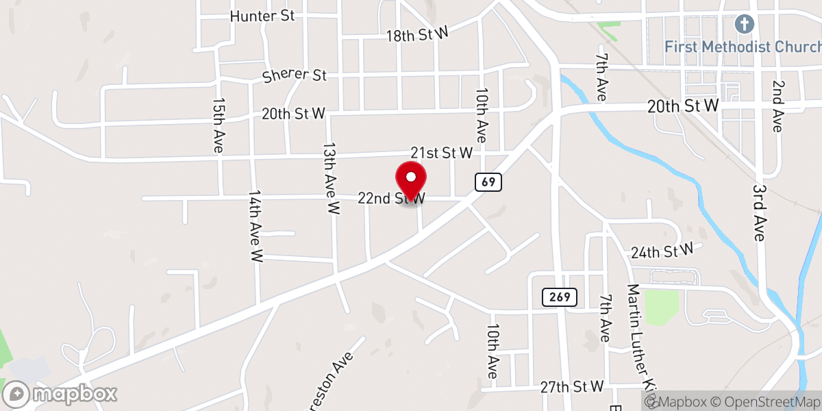 Map showing location of First Pentecostal Church