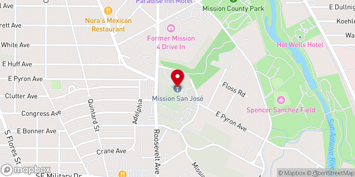 Map showing location of Mission San José