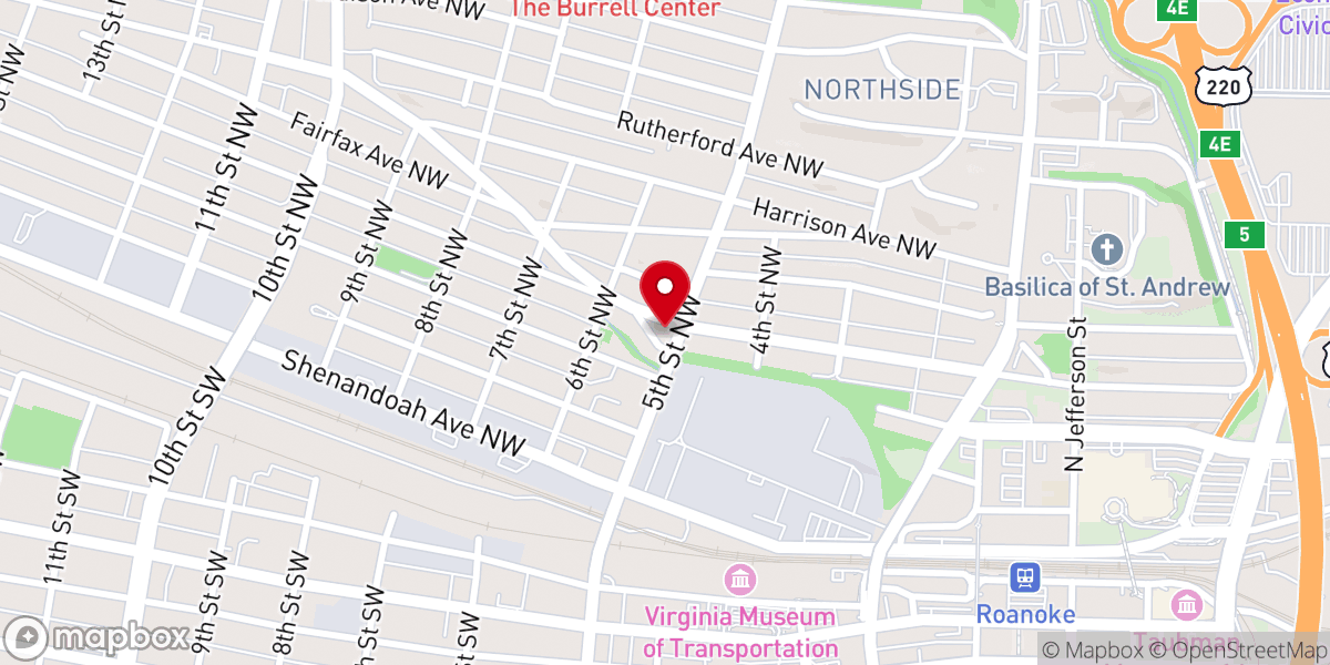 Map showing location of Saint Pauls Memorial Methodist Episcopal Church