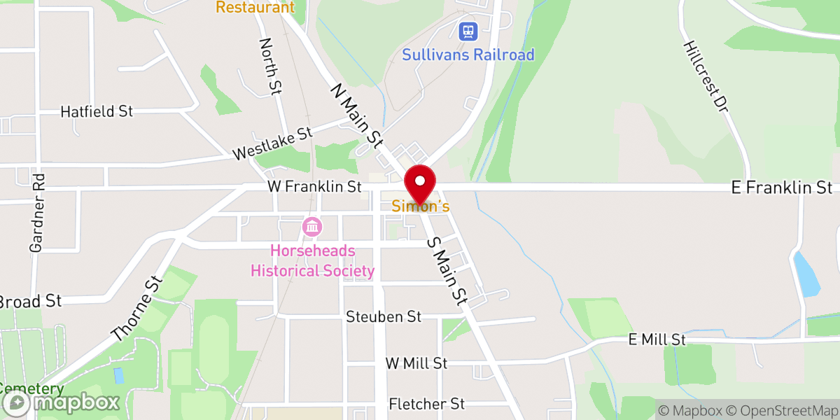 Map showing location of Horseheads