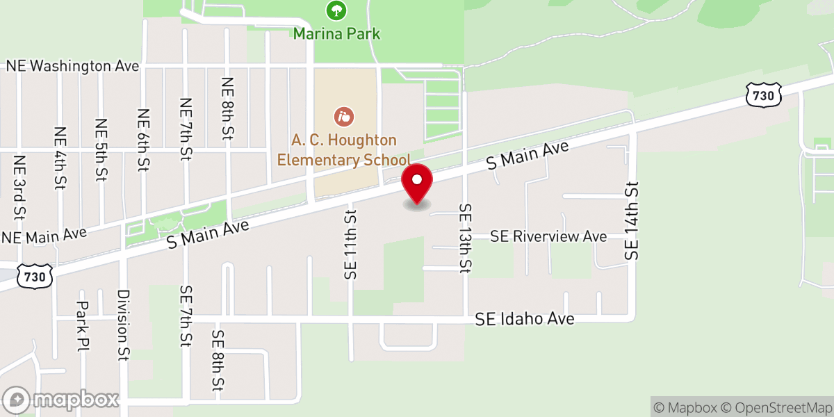 Map showing location of Columbia View Community Church