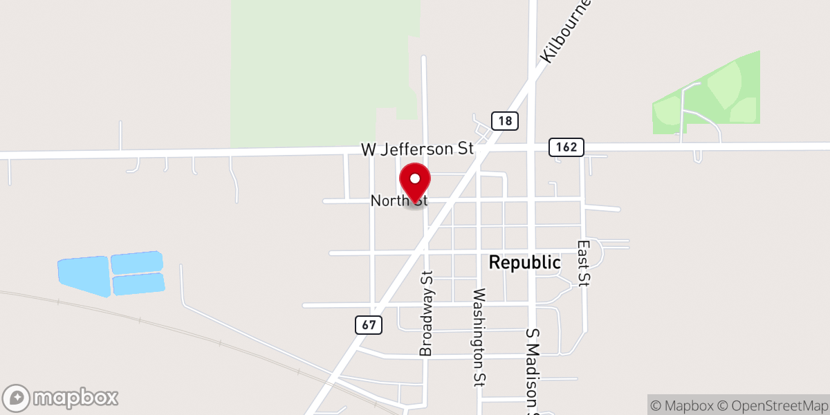 Map showing location of Trinity United Methodist Church