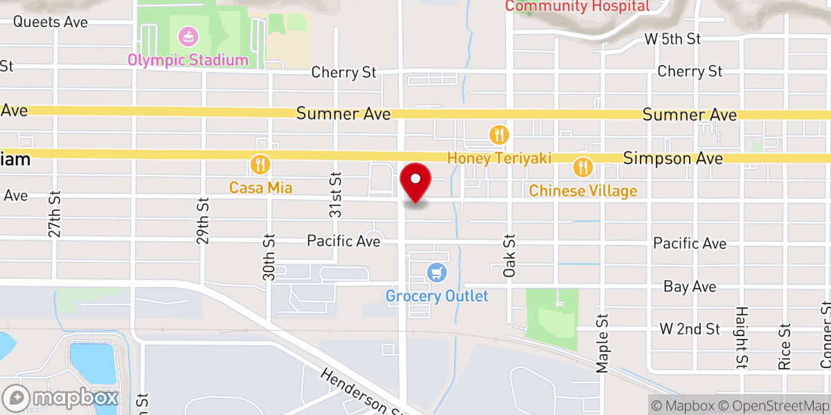 Map showing location of Aberdeen Ave Baptist Church