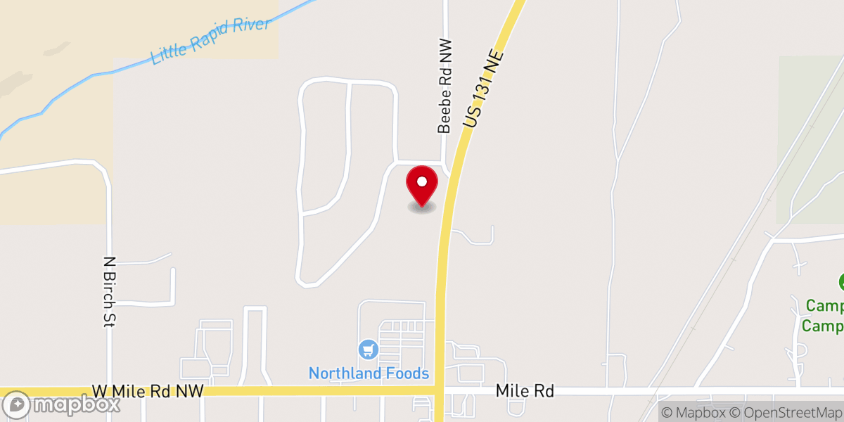Map showing location of Many Rivers Church