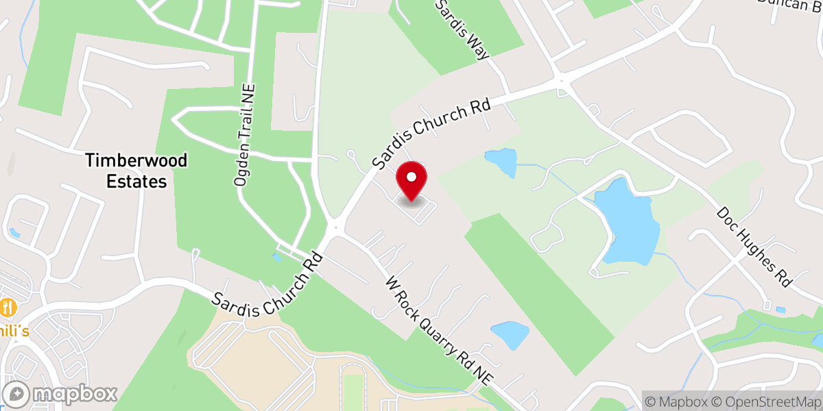 Map showing location of Korean Church of Hamilton Mill