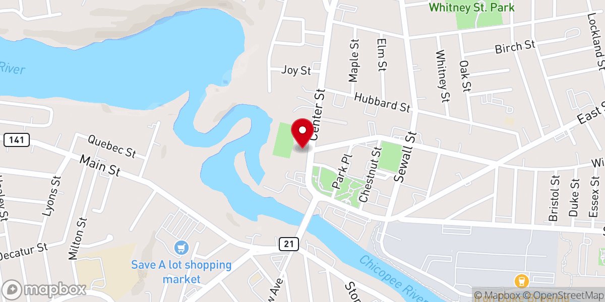 Map showing location of Union Church of Christ UCC