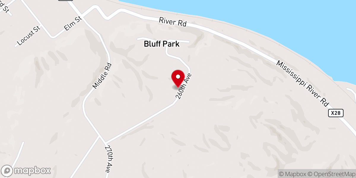 Map showing location of 1884 On The Bluff