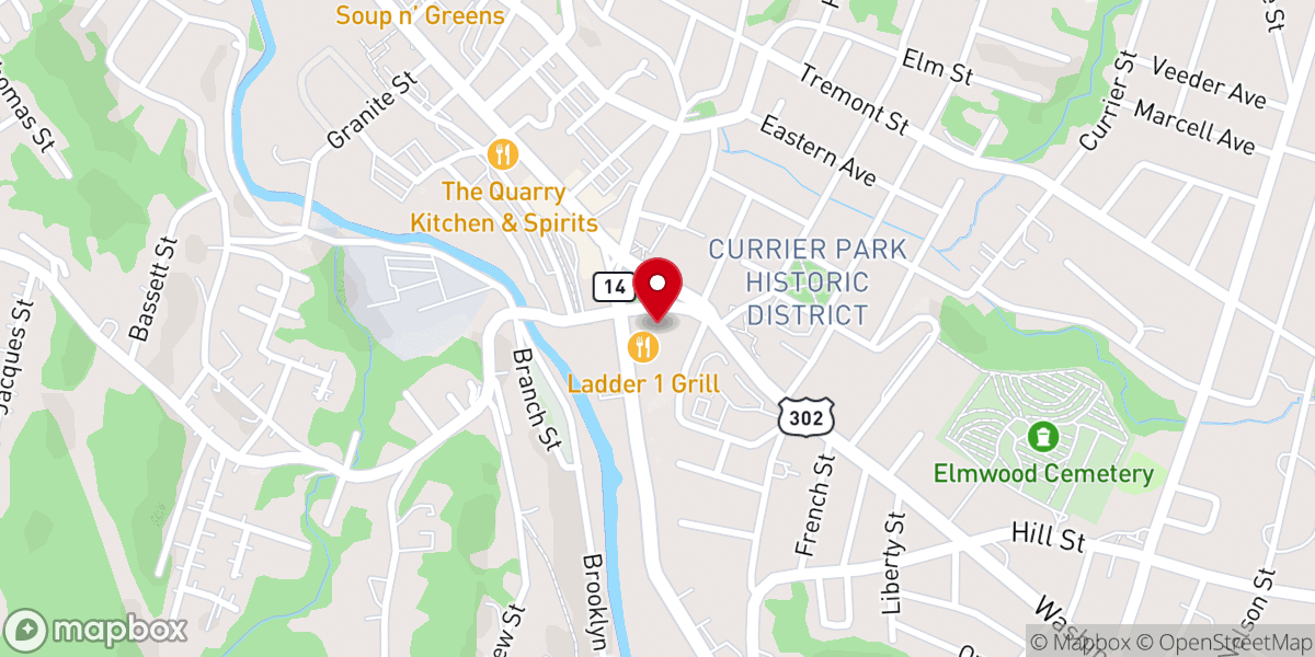Map showing location of Barre Congregational Church