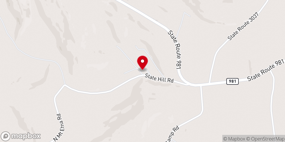 Map showing location of Grandview Church Of God