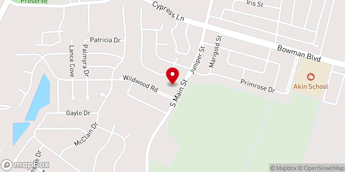 Map showing location of Covenant Presbyterian Church