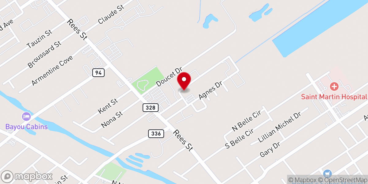 Map showing location of The Church Breaux Bridge First Apostolic church
