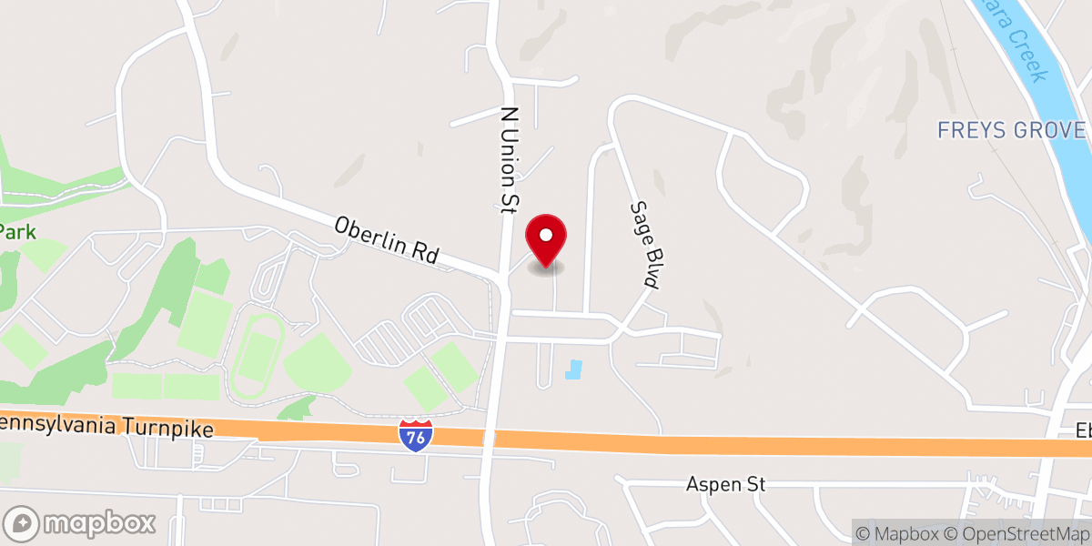 Map showing location of Valley Baptist Church