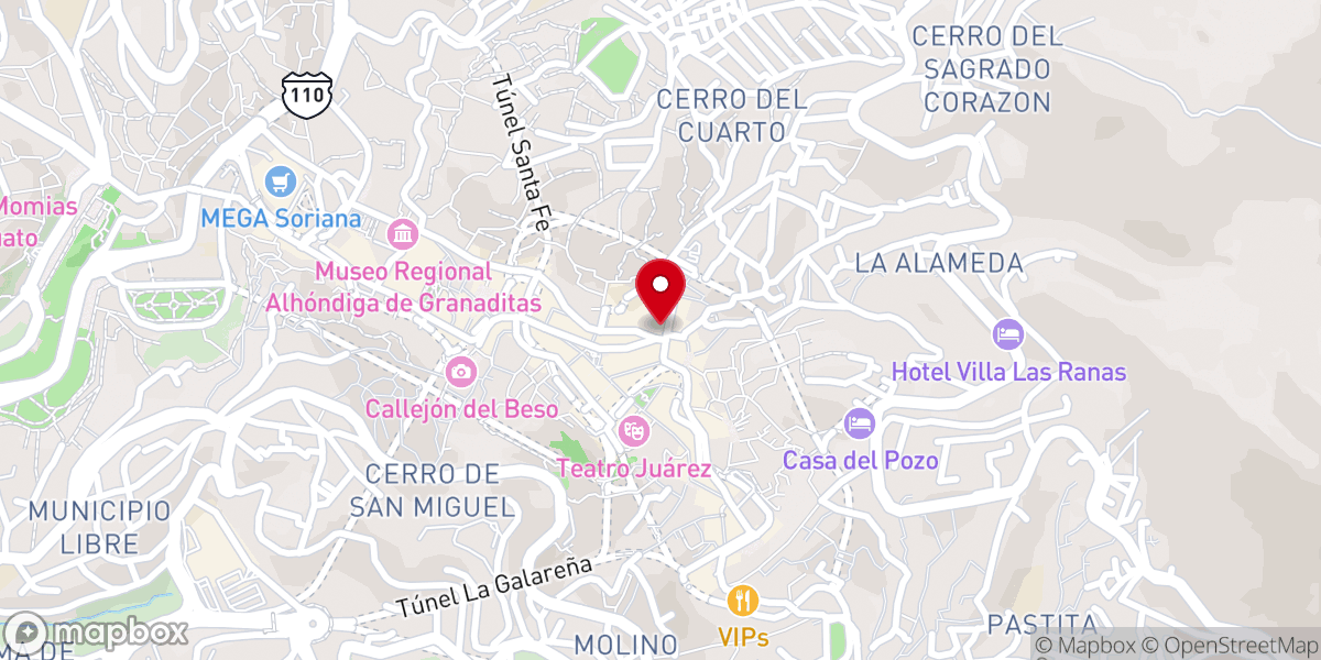 Map showing location of Iglesia de la Compañía