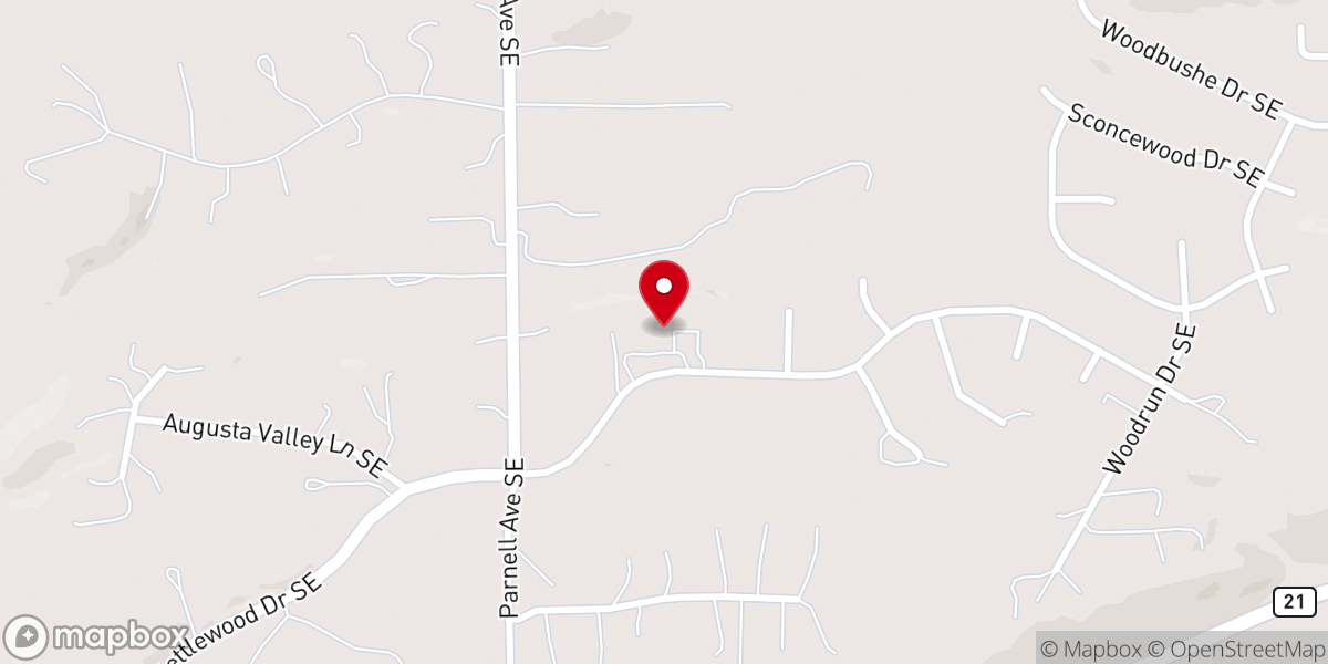 Map showing location of Evergreen Church