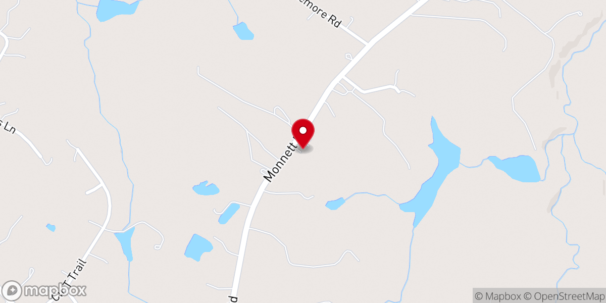 Map showing location of Monnett Road Baptist Church