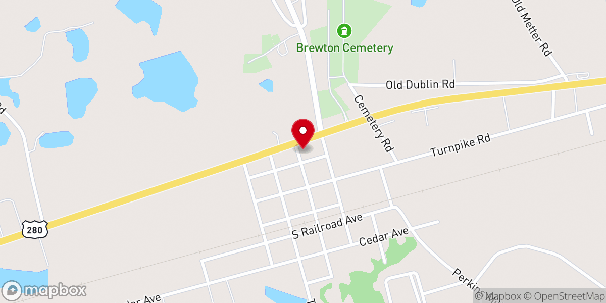 Map showing location of Hagan First Methodist Church