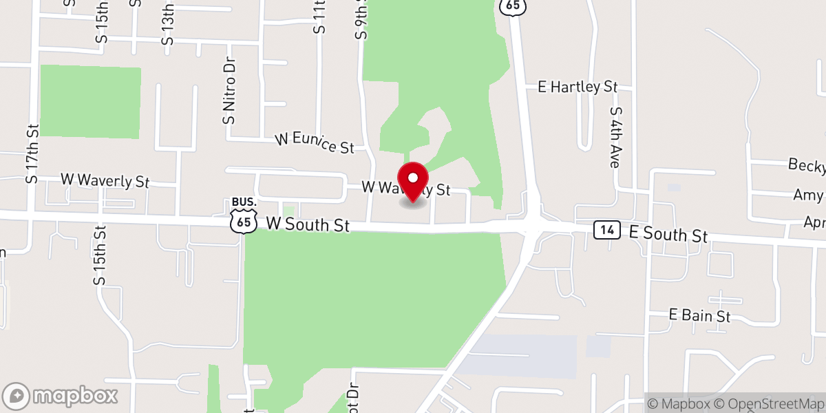 Map showing location of Southside Church of Christ