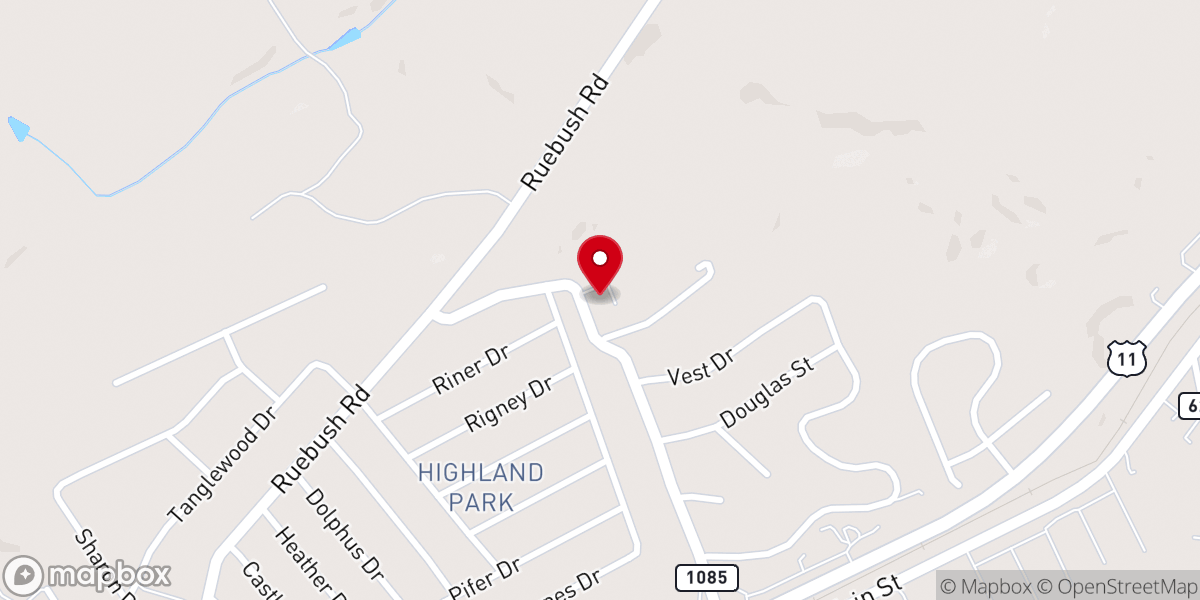Map showing location of Highland Park Community Church