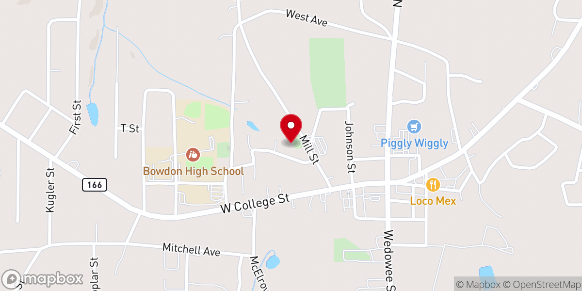 Map showing location of Bowden Baptist Church School