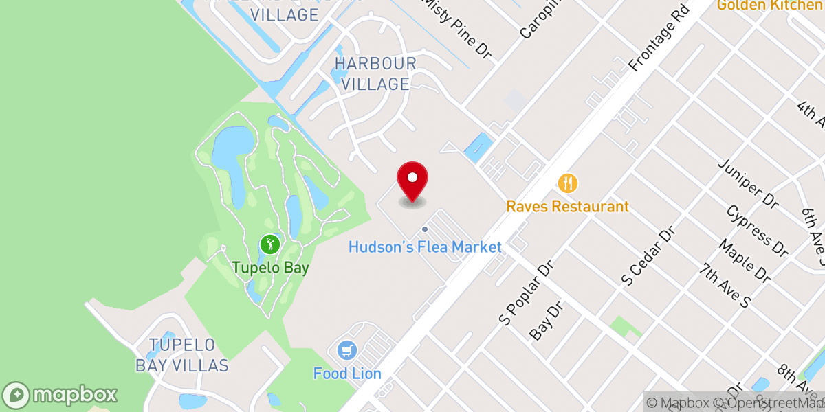 Map showing location of Hudson's Surfside Flea Market