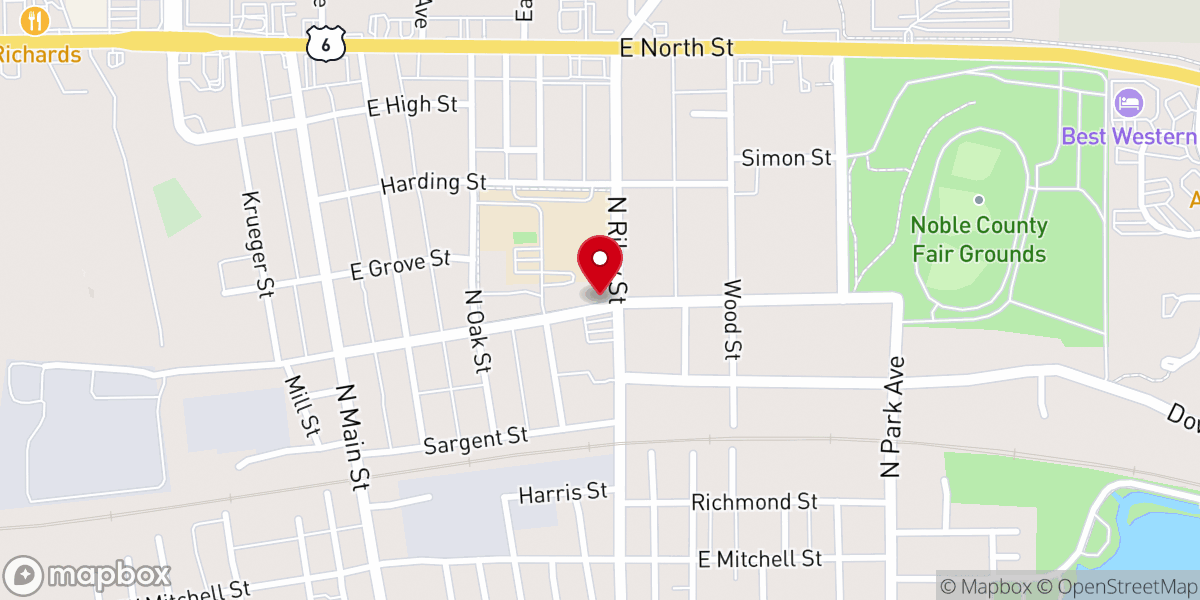 Map showing location of Harvest Community Church