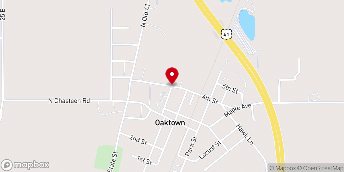 Map showing location of Oaktown First Christian Church
