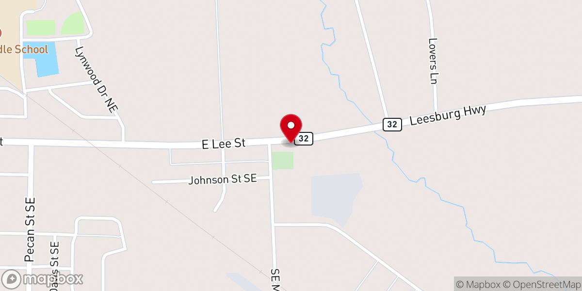 Map showing location of Chickasawhatchee Baptist Church