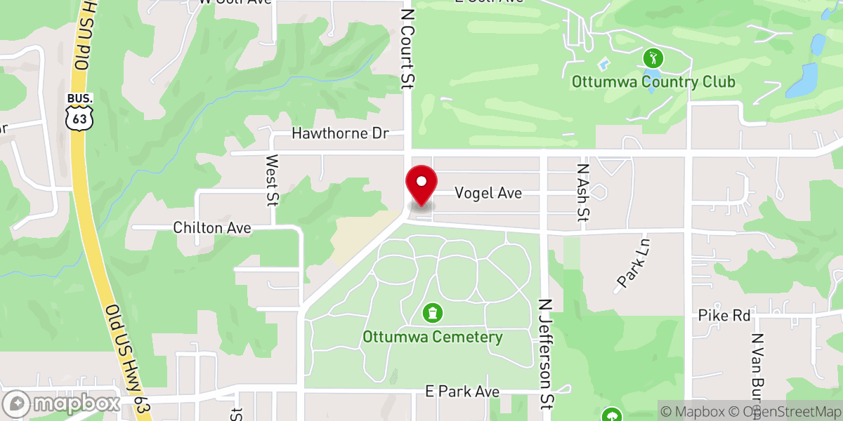 Map showing location of Saint Paul Lutheran Church
