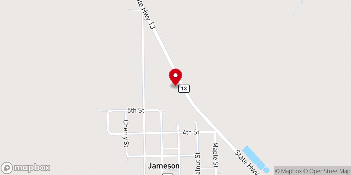 Map showing location of Honey Grove Campground