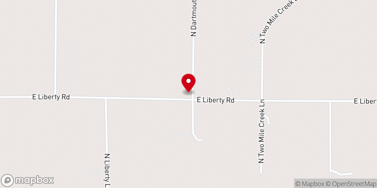 Map showing location of Liberty Apostolic Church