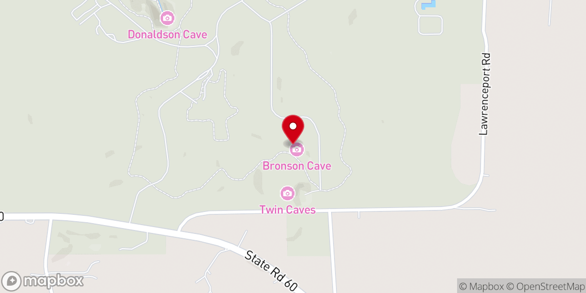Map showing location of Bronson Cave