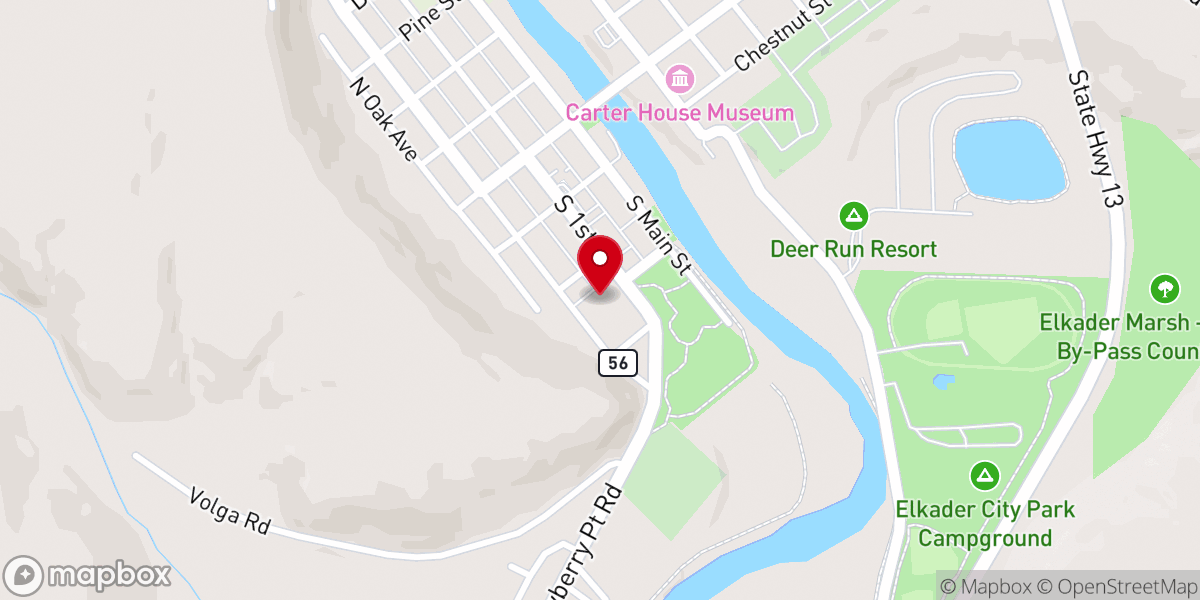 Map showing location of Saint Joseph's Catholic Church, Elkader